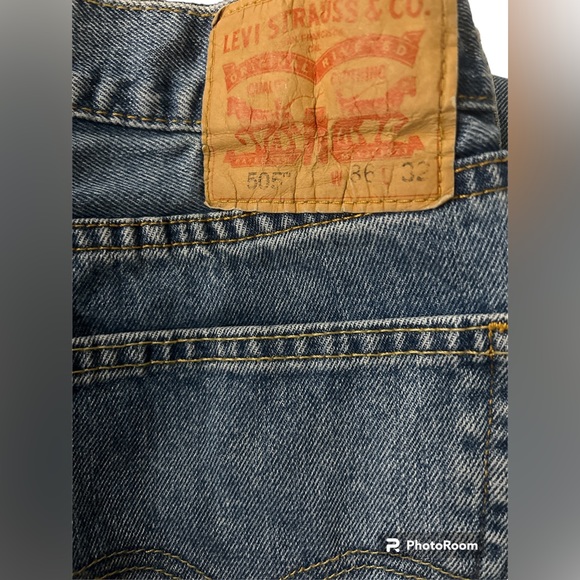 Levi’s VTG Men’s 505 Blue Jeans Red Tab 36x32 EUC Straight Leg Loose Fit Pants - Picture 3 of 17